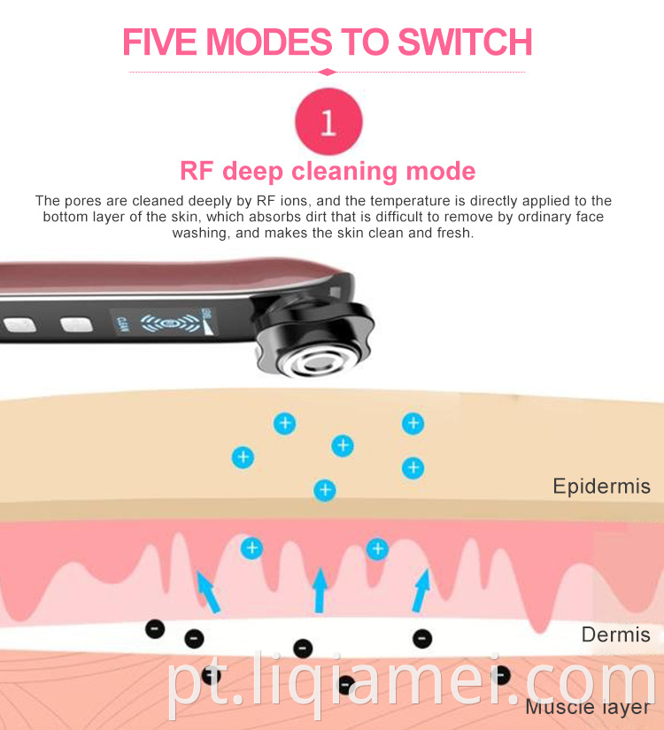 Vibração portátil RF EMS EMS Máquina de beleza de massagem facial de rejuvenescimento elétrico EMS